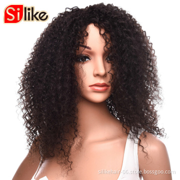 Popular  Style Kinky Curly 18" Long Ombre Lace Front Wigs Natural Hairline Heat Resistant Synthetic Hair Wigs For Women